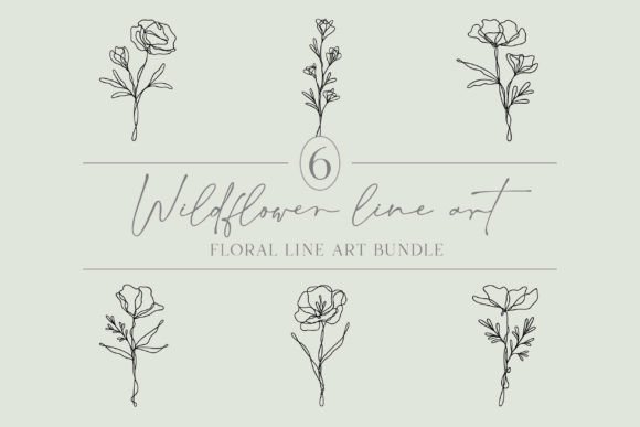 Download Flower Line Art Bundle | Floral Graphics - Graphic Collection