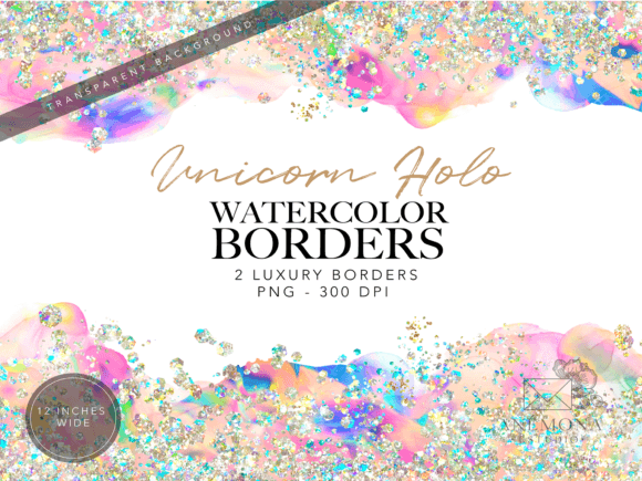 Download Holographic Border, Unicorn Glitter - Graphic Collection