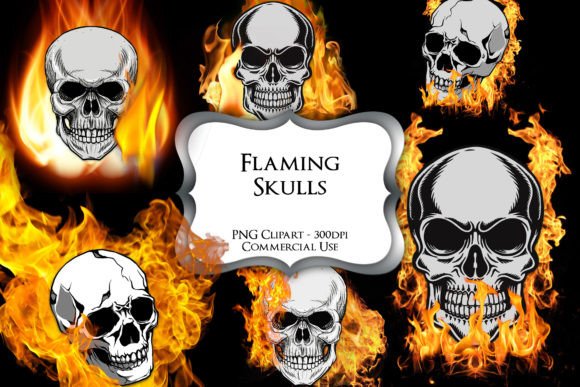Download Flaming Skulls PNG Clipart Graphics - Graphic Collection