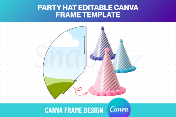 Download Party Cone Hat Canva Frame Template PDF - Premium Resources
